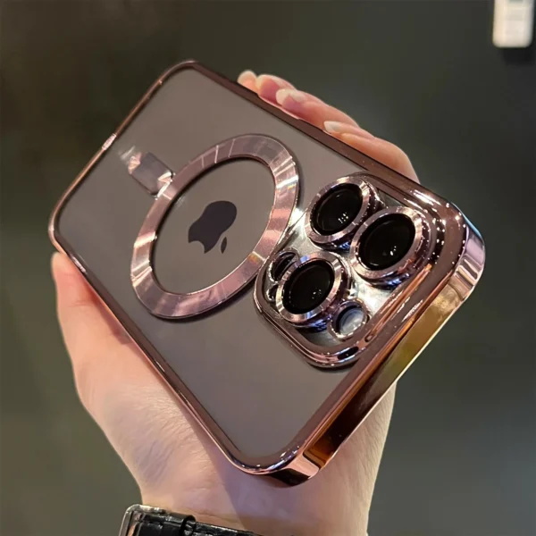 Luxury Magnetic Plating Clear Case For Magsafe Wireless Charging iPhone 11 12 13 14 15 16 Pro Max Plus Shockproof Silicone Cover - Image 7