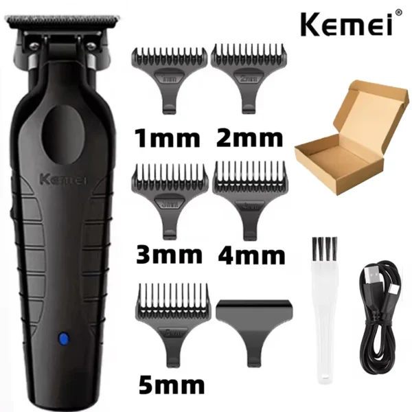 Kemei 2299 Barber Cordless Hair Trimmer 0mm Zero Gapped Carving Clipper Detailer Professional Electric Finish Cutting Machine - Image 7