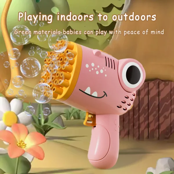 40 Hole Dinosaur Bubble Handheld Bubble Machine, Electric Bubble Gun Outdoor Wedding Party Toy(without Bubble Water) - Image 4