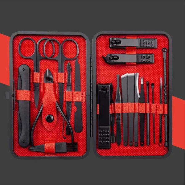 7/10/12/18/20/24PCS Set Professional Manicure Set Kits Stainless Steel Fingernail Toenail Clippers Set with Leather Portable - Image 7