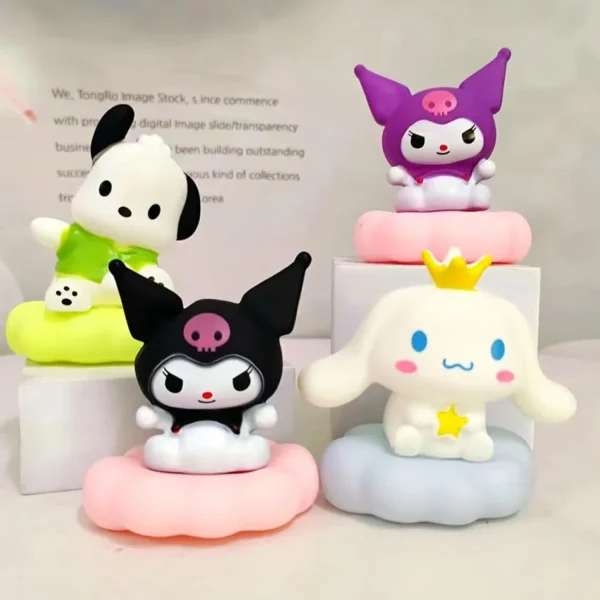 New Kawaii Sanrios Night Light Enamel Cloud Cartoon Kuromi Cinnamoroll Pochacco Small Table Light Illuminating Decoration - Image 2