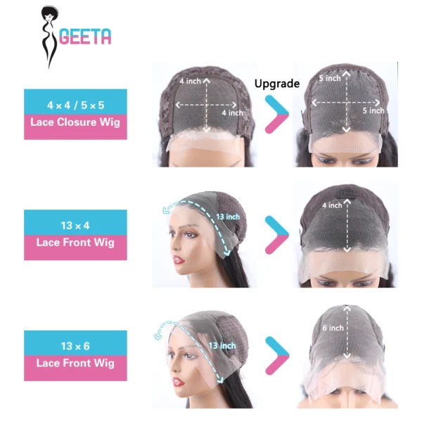 3D Body Wave Lace Front Wigs 13x4 13x6 Hd Lace Frontal Wig Pre Plucked Bouncy Wavy Curl Human Hair Wigs for Women Geeta Hair - Image 6
