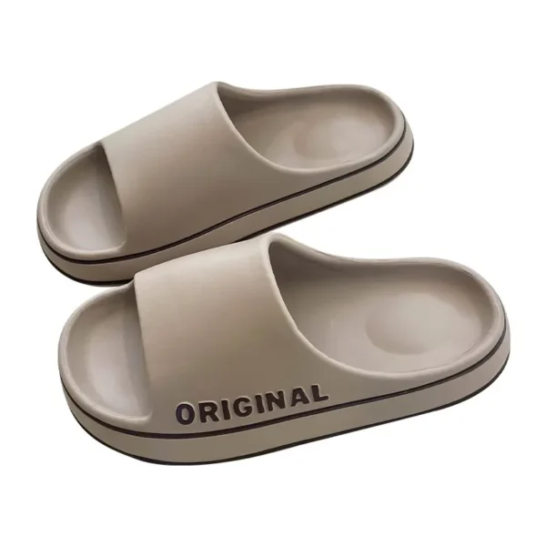 Feslishoet Women Letter Slippers Beach Slides Solid Color Mens Thick Sole Indoor Bathroom Anti Slip Shoes Summer Couple Sandals - Image 9