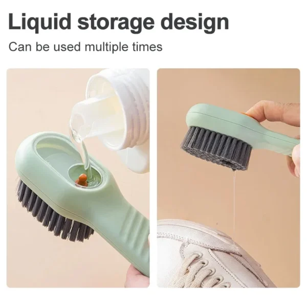 Multifunction Cleaning Shoe Brush Soft Automatic Liquid Shoe Brush Long Handle Clothes Soap Brush With Hook Clean Tool - Image 2