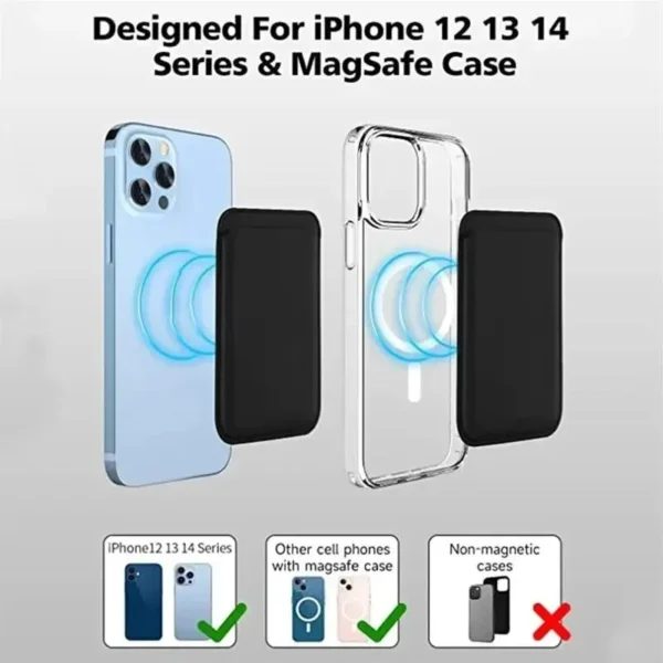 Leather Wallet Case For iPhone 15 Pro Max Magsafe Wallet Leather Compatible For iPhone 14 13 12 Card Holder with MagSafe Magnet - Image 5