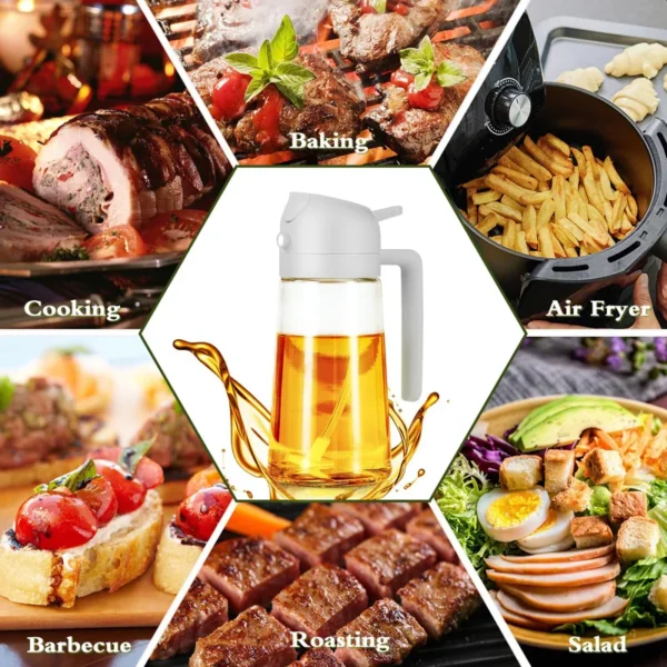 Kitchen Sprayer Spray Oil Dispenser 2in1 Oil Dispenser Oil Sprayer Comfortable Handle Barbecue Air Frying Pan Oven Steak Frying - Image 5