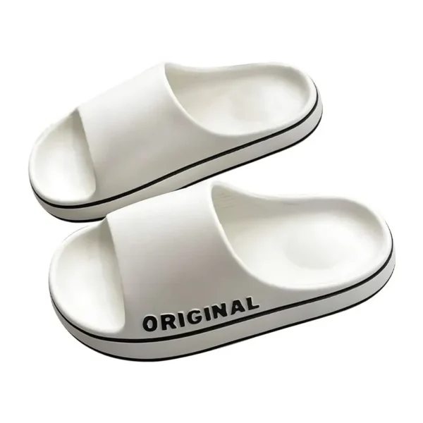 Feslishoet Women Letter Slippers Beach Slides Solid Color Mens Thick Sole Indoor Bathroom Anti Slip Shoes Summer Couple Sandals - Image 11