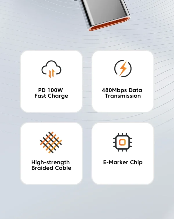 Toocki 100W Type C to USB C Cable PD 3.0 Quick Charge 4.0 Fast Charging Type C to Type C for iPhone 15 Macbook Samsung Xiaomi - Image 16