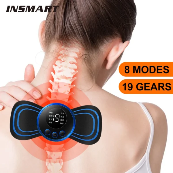 Neck Massager Mini Electric Neck Massage EMS Cervical Back Vertebra Massage Patch 8 Modes Relieve Relax Muscle Fatigue Tools - Image 12
