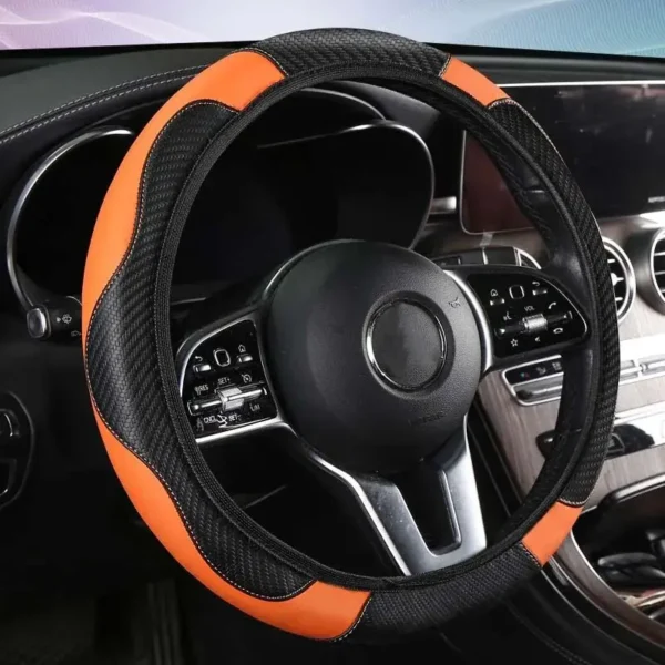 Non-inner-ring Automobile Steering Wheel Cover Leather Four Seasons for Spring Summer Autumn Winter for Men and Women - Image 4