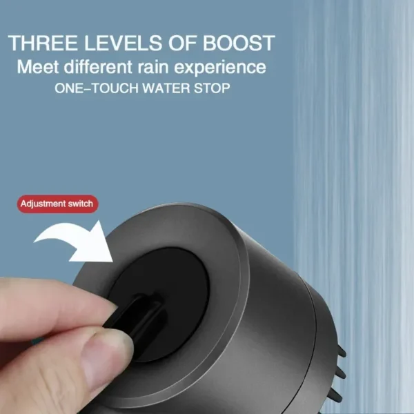 High Pressurized Filter Shower Head 3-mode Adjustable Spray with Massage Brush Rain Faucet Bathroom Accessories - Image 6