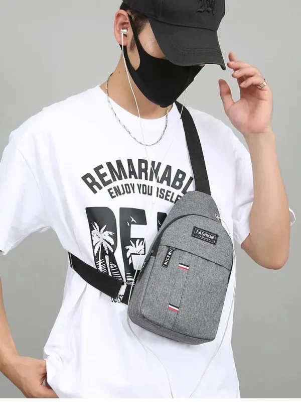 Chest Bag Men's One Shoulder Crossbody Bag Large Capacity Outdoor Sports And Leisure Fashion Small Shoulder Bag Large Capacit - Image 26