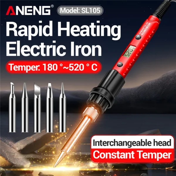 ANENG SL104/SL105 Electric Soldering Iron Professional Digital Display Adjustable Temperature Portable Kit Welding Solder Repair - Image 14