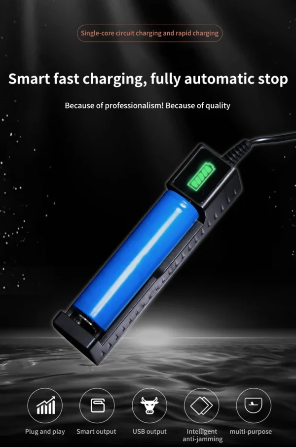 18650 Battery Charger 1/2/4 Slots Dual 18650 Charging 3.7V  Rechargeable Lithium Battery USB Charger For 16340 14500 18650 - Image 10