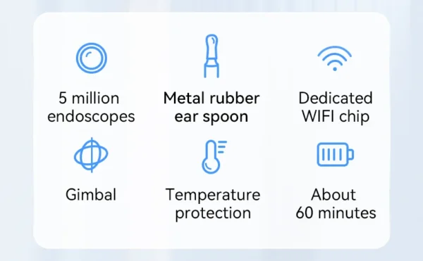 Visual Ear Wax Cleaner with Camera Safe Earwax Removal Endoscope with 5M Camera Luminous Otoscope Ear Cleaning Tools Ear Care - Image 10