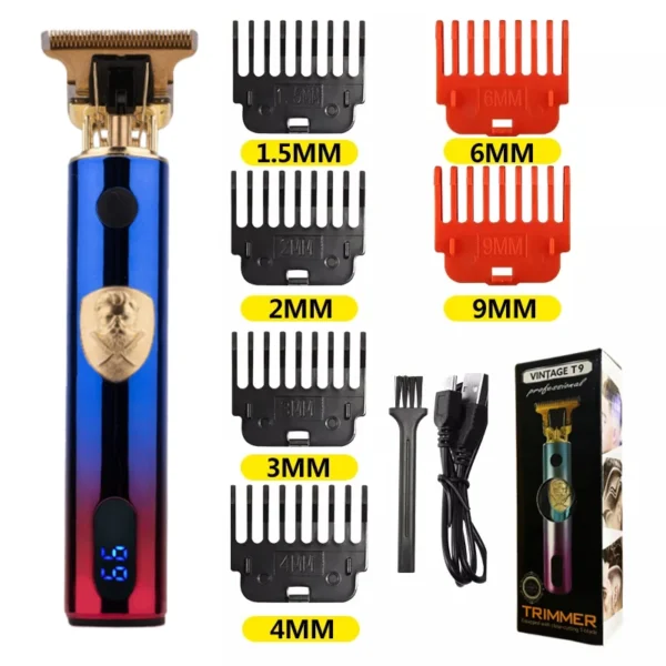 T9 LCD Electric Hairdresser Oil Shaving Head Electric Pusher Carving Electric Pusher Clipper Hair Precision Trimmer for Men Care - Image 21