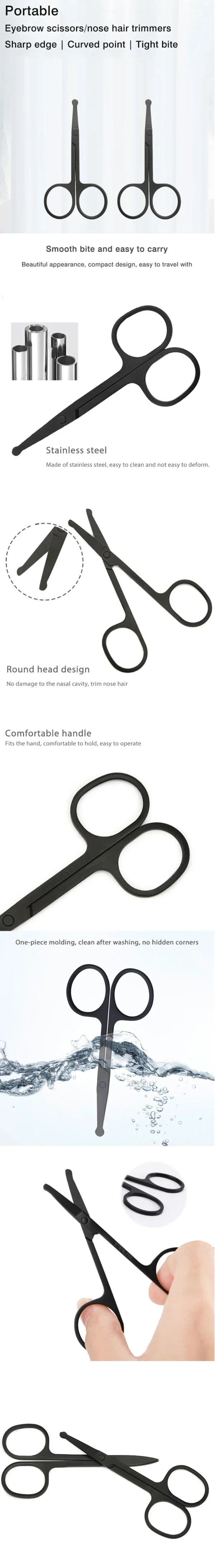 Nose Hair Shears For Personal Care Facial Hair Removal And Ear Nose Eyebrow Trimming Stainless Steel Fine - Image 7
