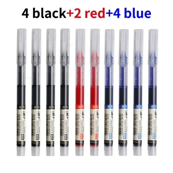 10Pcs/set High Quality Needle Type Gel Pens Straight Liquid Ballpoint Pen Kawaii Stationery School Office Supplies Writing - Image 11