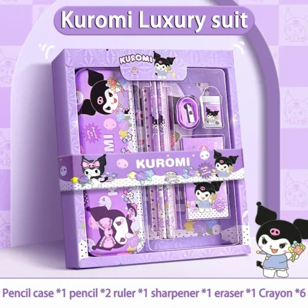 Sanrio 12PCS Kuromi Stationery Set Cinnamoroll My Melody Pencils Erasers Rulers Student School Supplies Study Stationery Gifts - Image 10