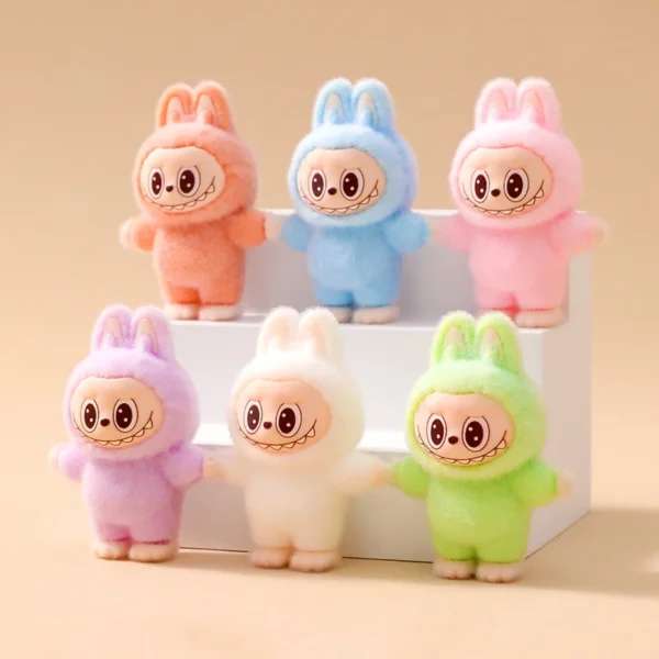 1/9PCS 4cm Cartoon Labubu Series Mini Flocking Exquisite Cute Doll Gift Diy Pendant Accessories Decoration Kawaii Toys Gifts - Image 23