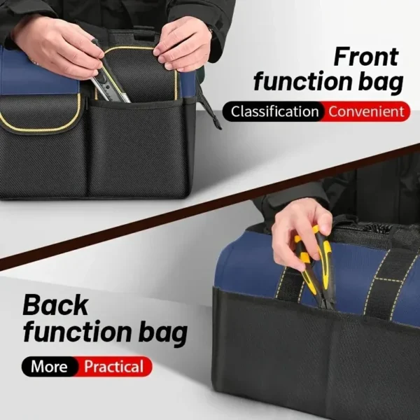 New 14in/20in Electrician Tool Bag 1680D Oxford Cloth Wear-resistant Multi-Pocket Waterproof High Capacity Storage Hand Bag - Image 2