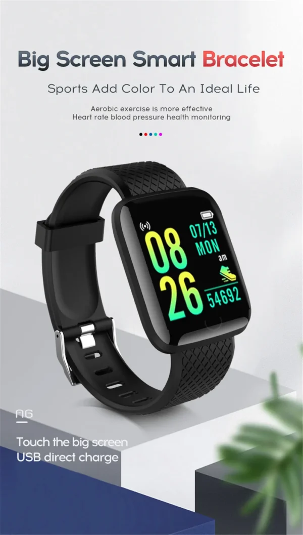 Smart Watch Sport Fitness Bracelet Control Music Message Display Pedometer Bluetooth Connect Smartwatch 116 Alarm Clock Weather - Image 13