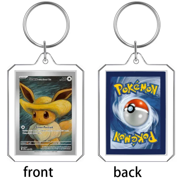 Anime Cartoon Card Acrylic Keychain Van Gogh Museum Pikachu Charizard Squirtle Collection Creative Pendant Charm Accessories Toy - Image 15