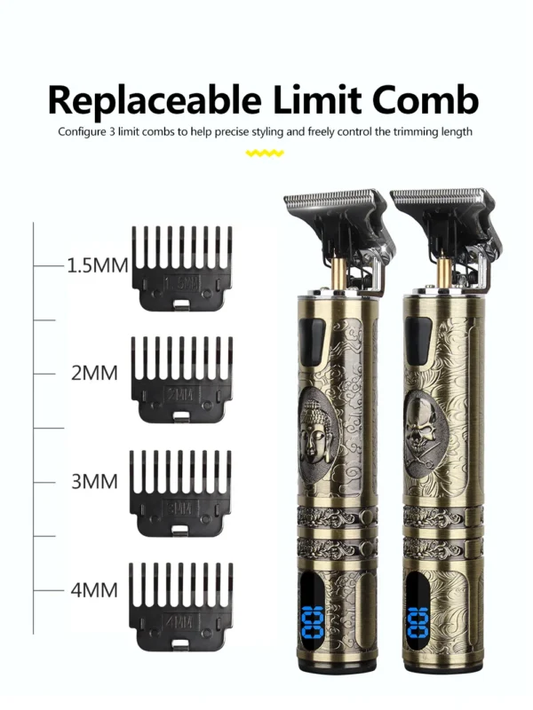 T9 LCD Electric Hairdresser Oil Shaving Head Electric Pusher Carving Electric Pusher Clipper Hair Precision Trimmer for Men Care - Image 34