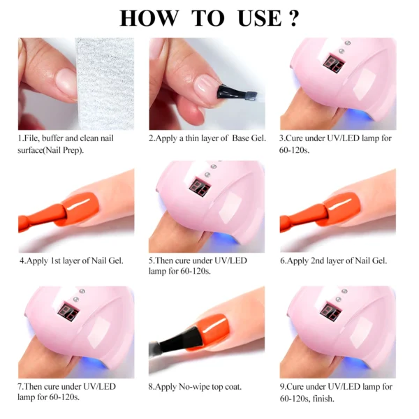 7pc Nail Gel Polish Set DIY Nail Art Design All For Decoration Soak Off UV Gel Long Lasting Manicure Painting Gel Vernis Kits - Image 6