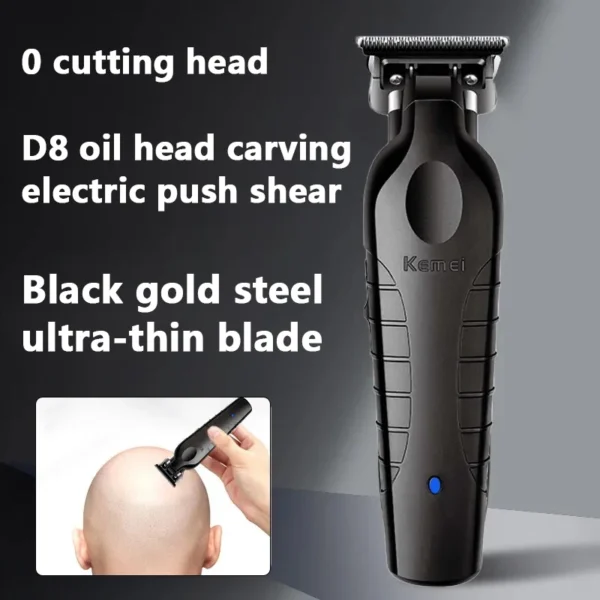 Kemei 2299 Barber Cordless Hair Trimmer 0mm Zero Gapped Carving Clipper Detailer Professional Electric Finish Cutting Machine - Image 14