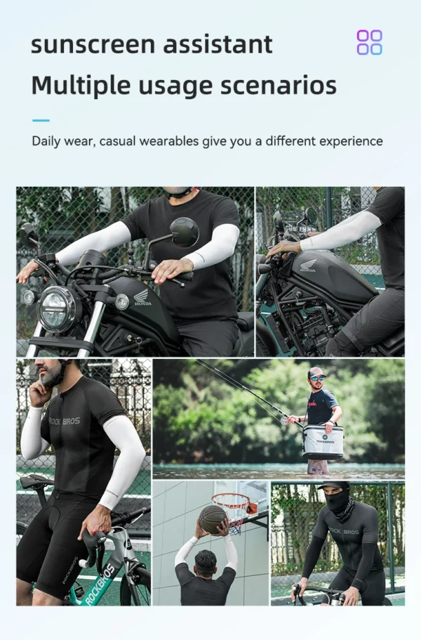 ROCKBROS Ice Silk Bicycle Sleeves Summer Breathable Cycling Arm Protection Outdoor Sun UV Protect Sports MTB Road Bike Sleeves - Image 22