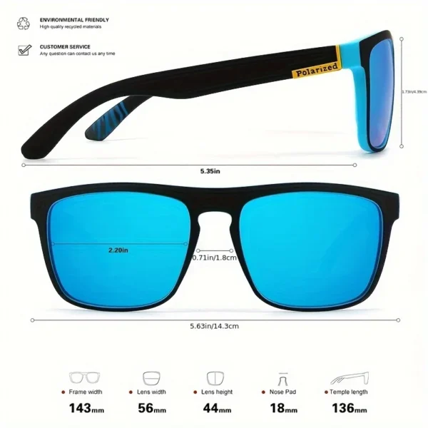 Fashion Vintage Square Polarized Sunglasses Men Women Driving Fishing Luxury Brand Designer Sun Glasses Driver's Eyewear UV400 - Image 5