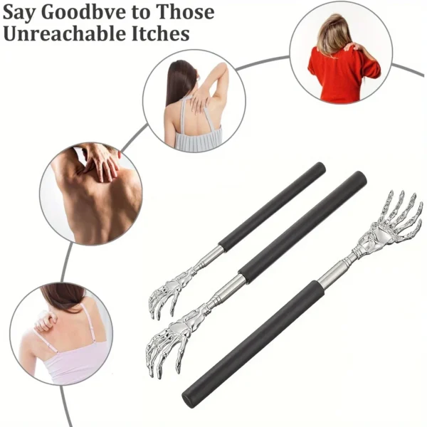 Portable Extendable Back Scratcher Stainless Steel Telescoping Back Scratcher for Both Human and Pets Extendable Back Massager - Image 3