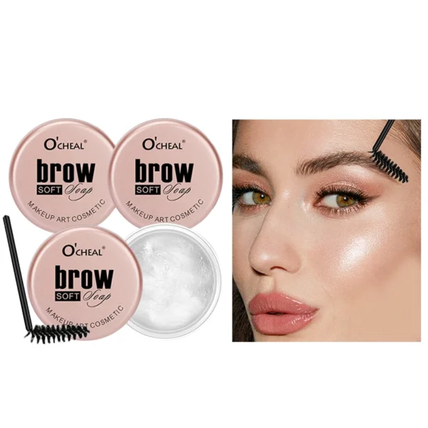 Eyebrow Styling Gel 3D Feathery Wild Brow Wax Waterproof Long Lasting Easy To Wear Shaping Eyebrows Makeup Sculpt Soap Cosmetics - Image 7