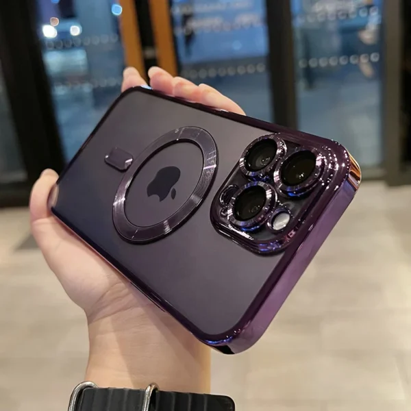 Luxury Magnetic Plating Clear Case For Magsafe Wireless Charging iPhone 11 12 13 14 15 16 Pro Max Plus Shockproof Silicone Cover - Image 15