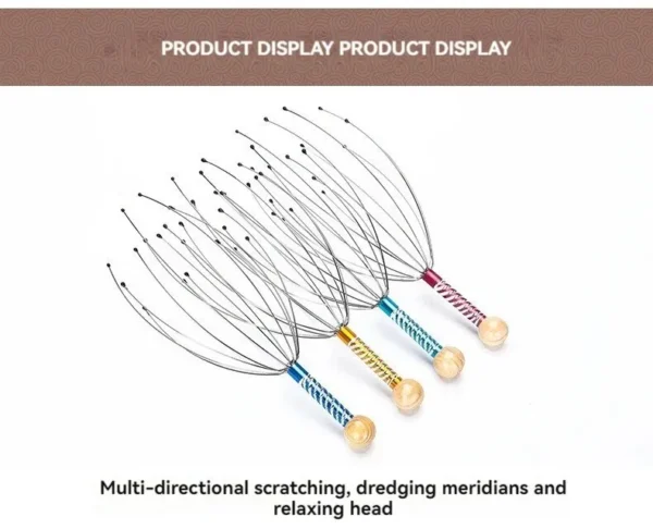 Octopus Head Massager Stainless Steel Engraved Head Relaxer Brain Massage Claw Scalp Scratcher Itch Reliever - Image 11