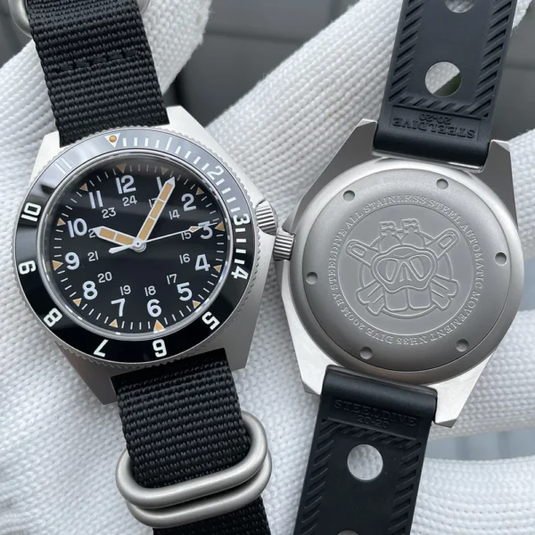STEELDIVE SD1944 New 45MM Case Black Ceramic Bezel200M Waterproof NH35 Bright Luminous Sapphire Glass Automatic Dive Watch Reloj - Image 4