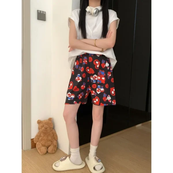 New KT Pajama Pants Woman Kawaii Home Shorts Summer Anime Loose Elastic Waist Girls Sleeping Homewear Soft Fashion Pant Gifts - Image 5