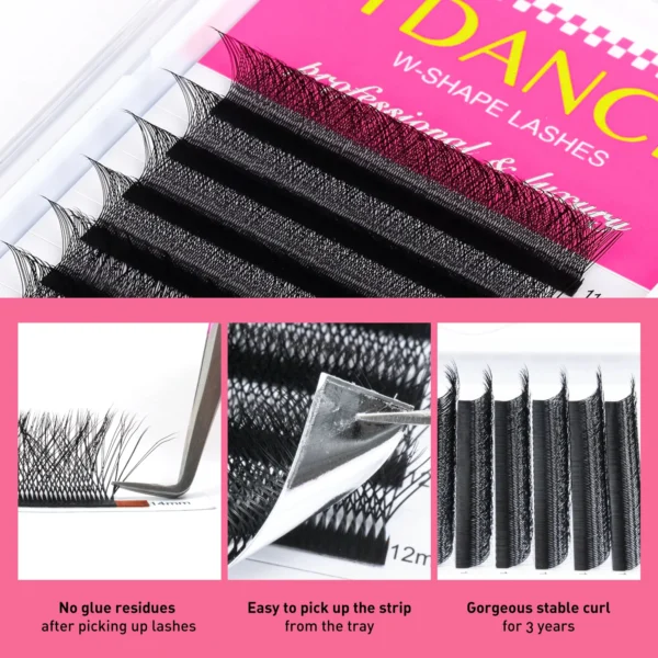 TDANCE 3D 4D 5D 6D Premade Fans Eyelash Extension W Style Faux Mink Natural Soft Bloom Lash Automatic Flowering Volume Eyelashes - Image 25