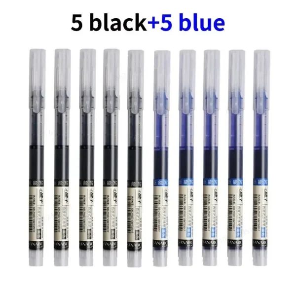 10Pcs/set High Quality Needle Type Gel Pens Straight Liquid Ballpoint Pen Kawaii Stationery School Office Supplies Writing - Image 9
