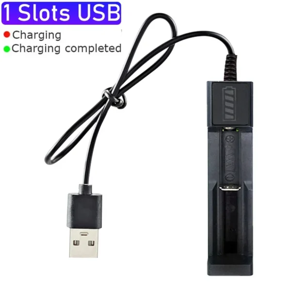 18650 Battery Charger 1/2/4 Slots Dual 18650 Charging 3.7V  Rechargeable Lithium Battery USB Charger For 16340 14500 18650 - Image 9
