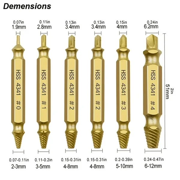 Damaged Screw Extractor Set HSS Drill Bit Stripped Broken Remover Small Easily Quickly Take Out Kit Easy Demolition Power Tools - Image 2