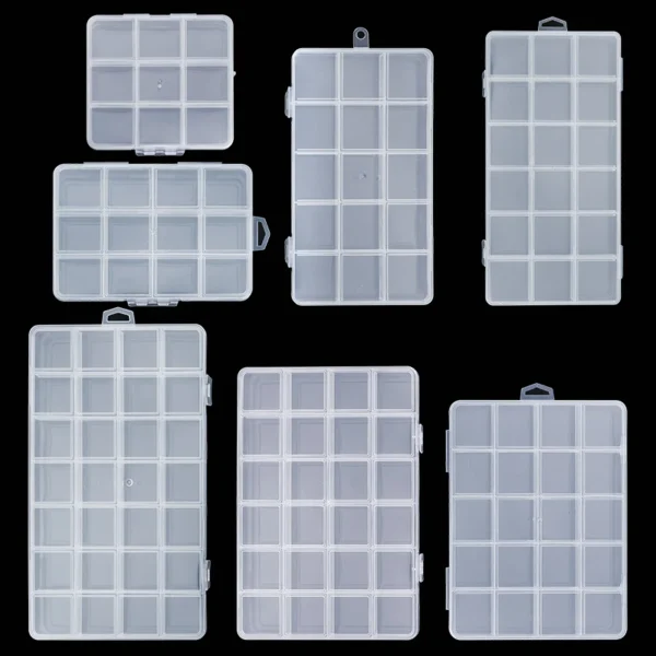 Transparent Storage Container Jewelry Box Clear Plastic Organizer Box Empty Earring Storage Organizer Display Case for Beads - Image 2