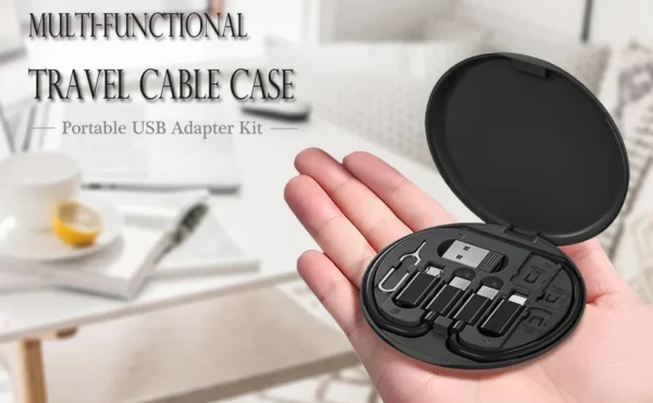 PD 60W Multifunctional USB Type C Data Cable Set Fast Charging For IPhone Xiaomi Charger Storage Box Adapter Card Pin Travel Box - Image 11