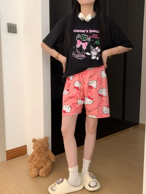 New KT Pajama Pants Woman Kawaii Home Shorts Summer Anime Loose Elastic Waist Girls Sleeping Homewear Soft Fashion Pant Gifts - Image 34