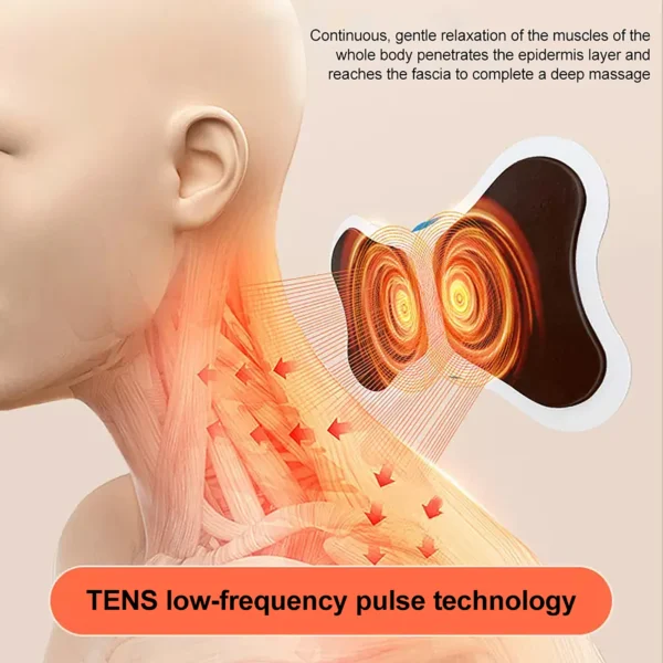 Neck Massager Mini Electric Neck Massage EMS Cervical Back Vertebra Massage Patch 8 Modes Relieve Relax Muscle Fatigue Tools - Image 2