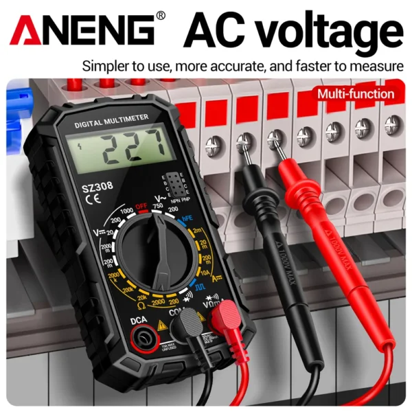 ANENG SZ308 Tester 1999 Counts Multitester HFE Triode Square Wave Multimeter Voltmeter Meter 10A  Current Multimeters Test Tools - Image 6