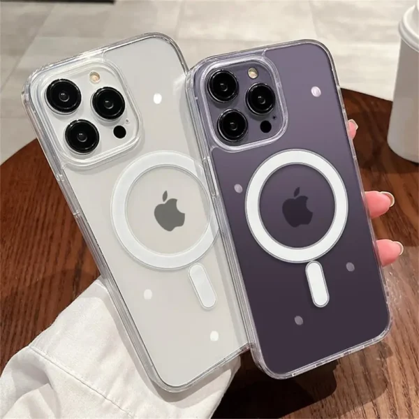 Transparent Magsafe Magnetic Case For iPhone 16 15 12 11 14 13 Pro Max Mini Plus Silicone Acrylic For Magsafe Cover Back Case - Image 4