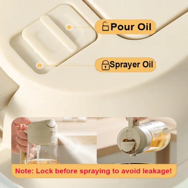 Kitchen Sprayer Spray Oil Dispenser 2in1 Oil Dispenser Oil Sprayer Comfortable Handle Barbecue Air Frying Pan Oven Steak Frying - Image 4