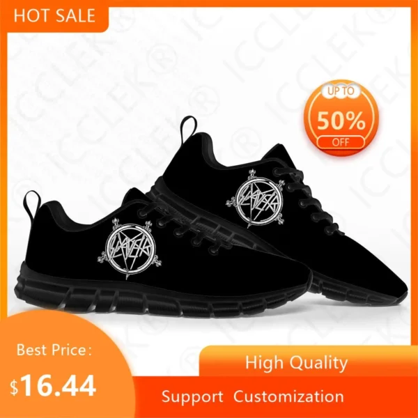Slayer Heavy Metal Rock Band Sports Shoes Mens Womens Teenager Kids Children Sneakers Casual Custom High Quality Couple Shoes - Image 4